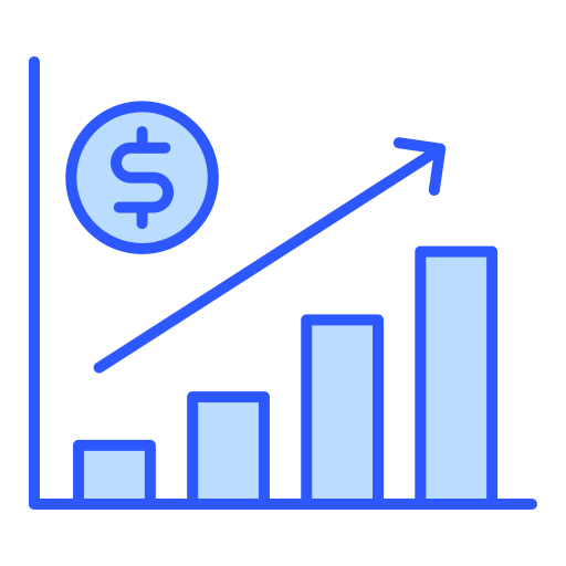 crecimiento de las ganancias icono gratis