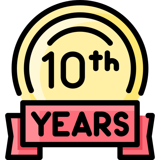 10 años icono gratis