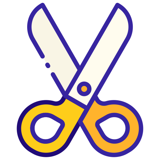 Purple scissors 2 icon - Free purple scissor icons