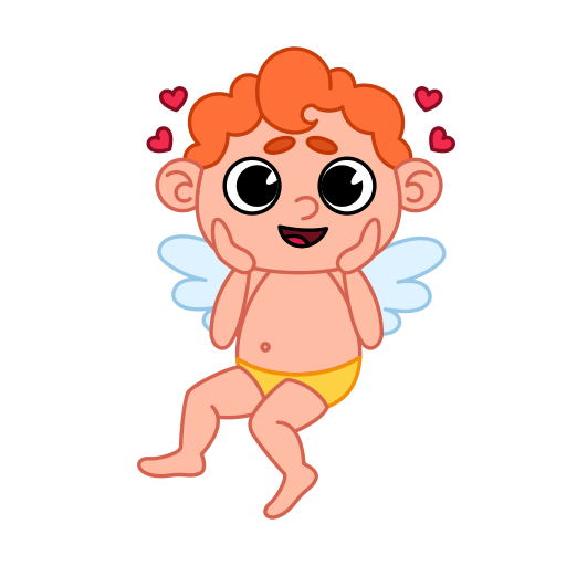 Cupid free sticker