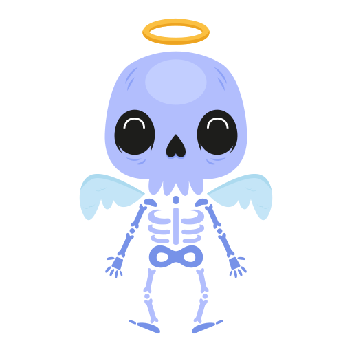 Skeleton free sticker