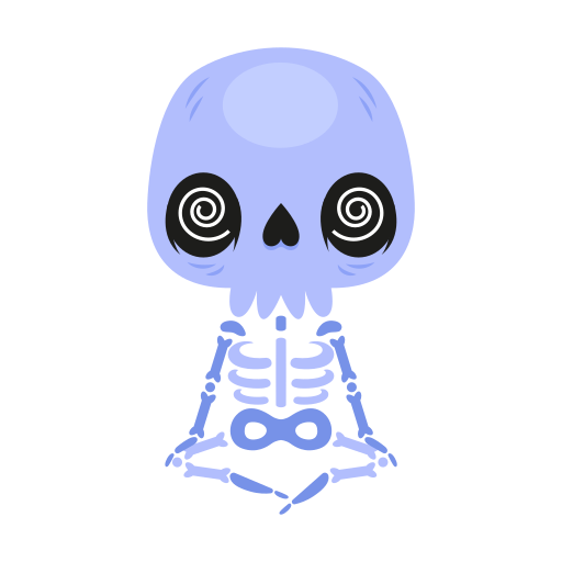 Skeleton free sticker