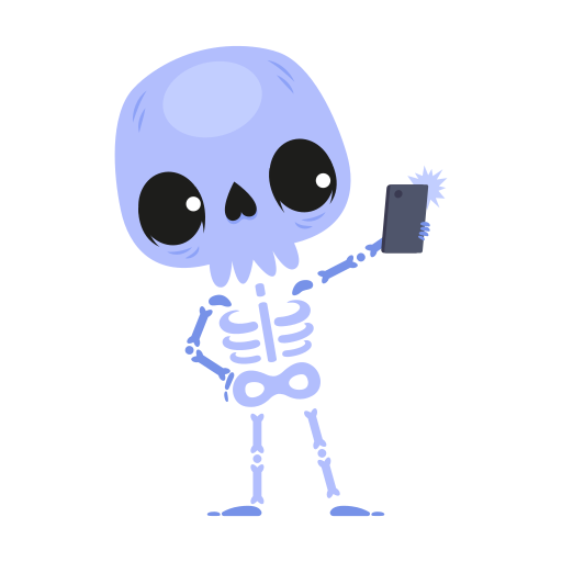 Skeleton free sticker