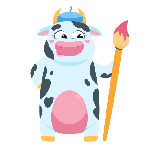 Cow free sticker