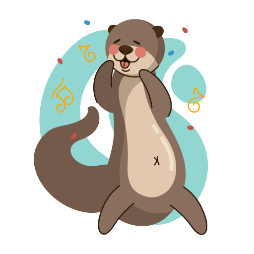 Otter free sticker