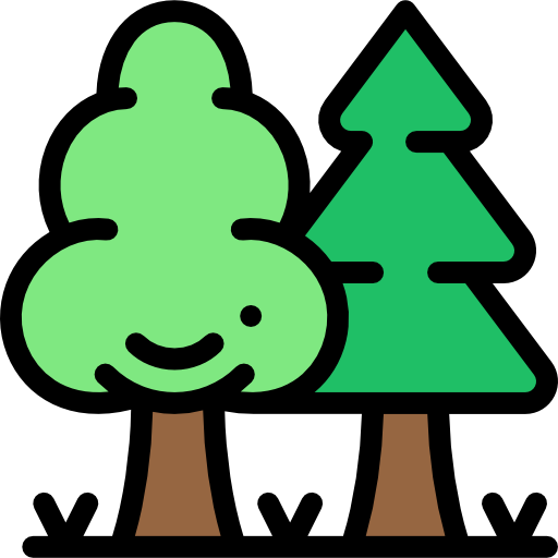 Tree Detailed Rounded Lineal color icon