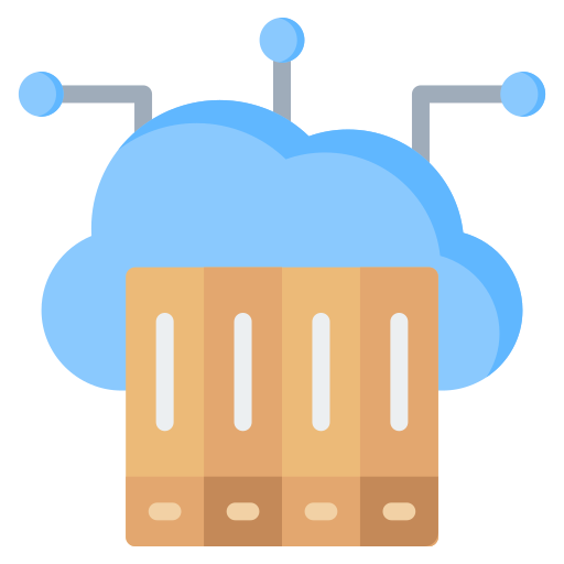 biblioteca en la nube icono gratis