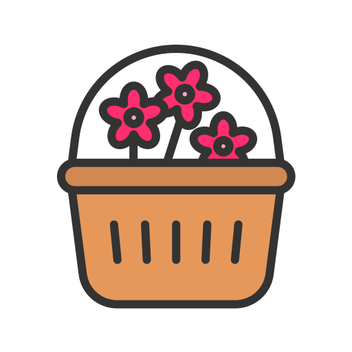 canasta de flores icono gratis