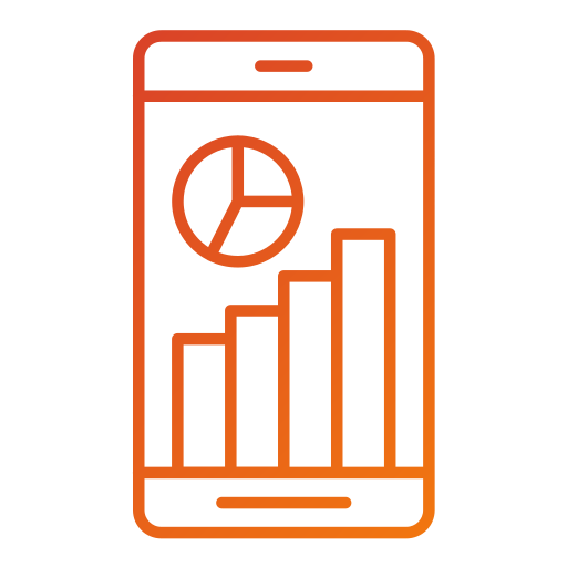 analítica móvil icono gratis