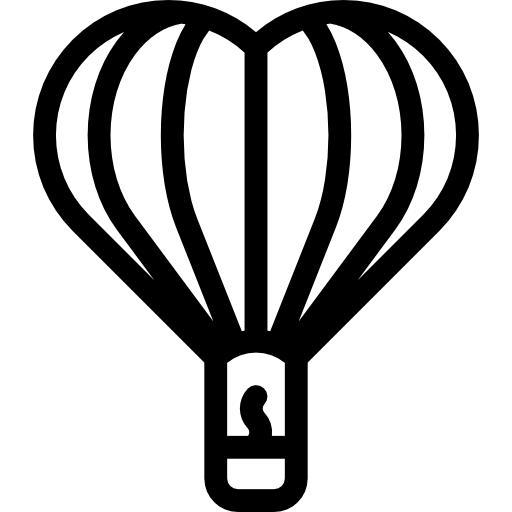 Heart Shaped Hot Air Balloon - free icon