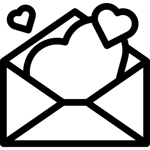 carta de amor icono gratis