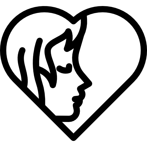 mujer en un corazon icono gratis