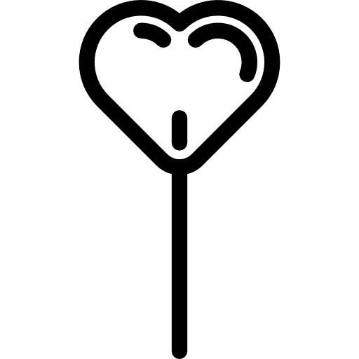 piruleta en forma de corazón icono gratis