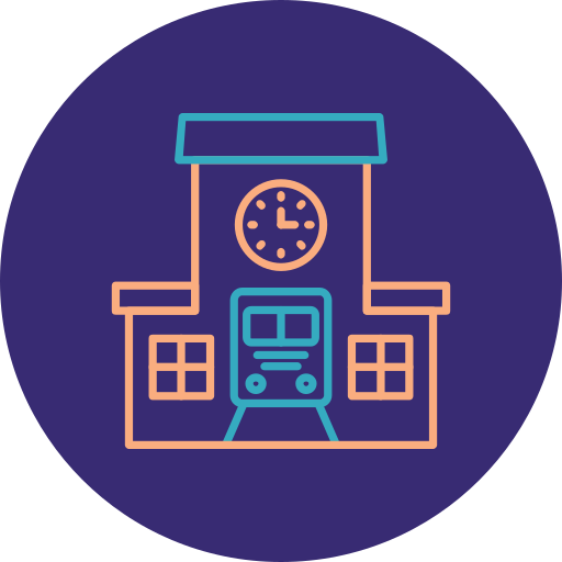 Железнодорожная станция бесплатно иконка Железнодорожная станция бесплатно иконка