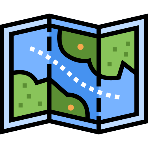 Map Detailed Straight Lineal color icon