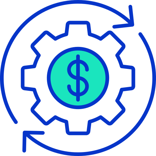 flujo de fondos icono gratis