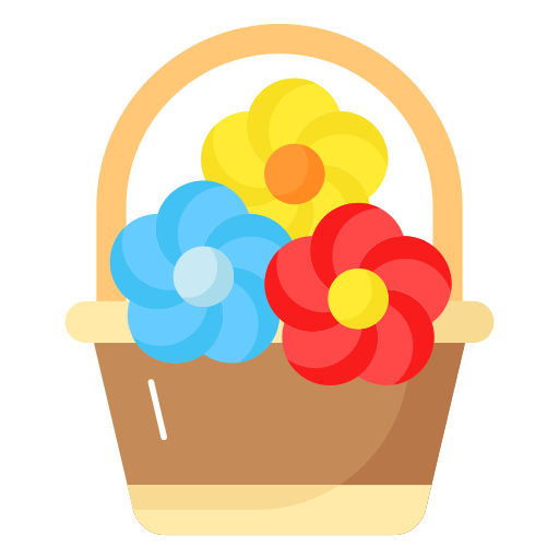 canasta de flores icono gratis