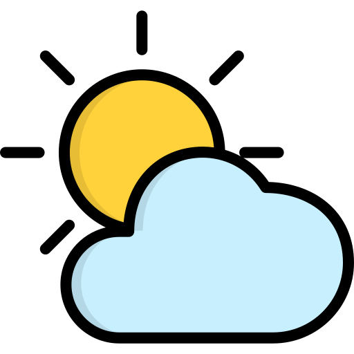 Clouds and sun free icon Clouds and sun free icon