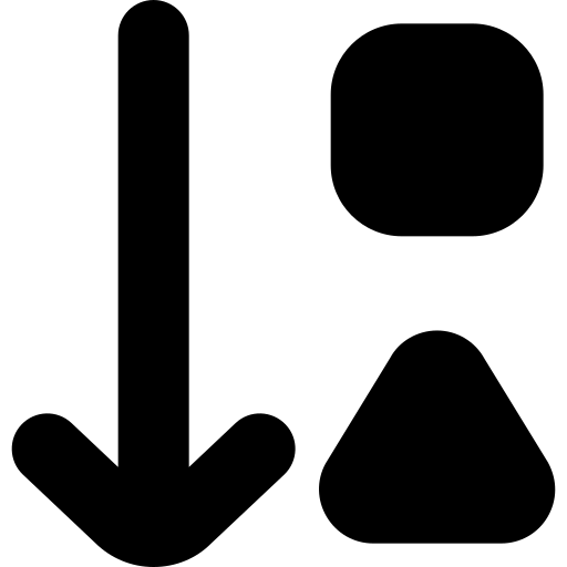 Sort shapes down free icon Sort shapes down free icon