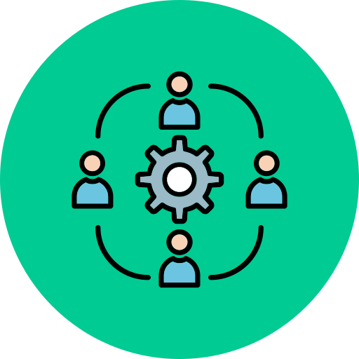 gestión de equipos icono gratis