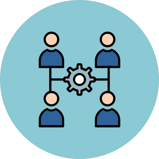 gestión de equipos icono gratis