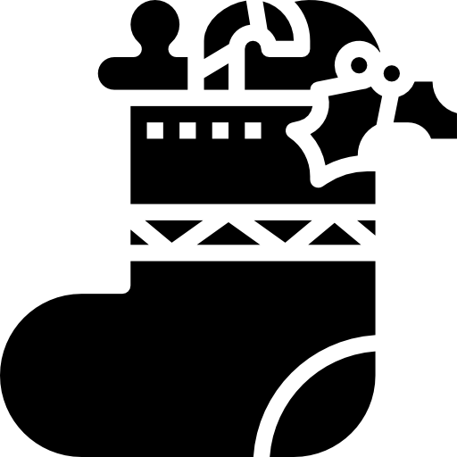 calcetín de navidad icono gratis