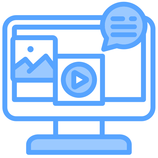 medios en línea icono gratis