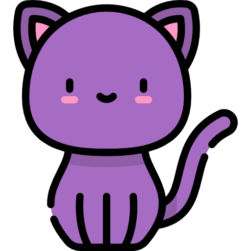 Icon Kawaii, Free Vector Cat Icon, A Lineal Icon Depicting Cartoon