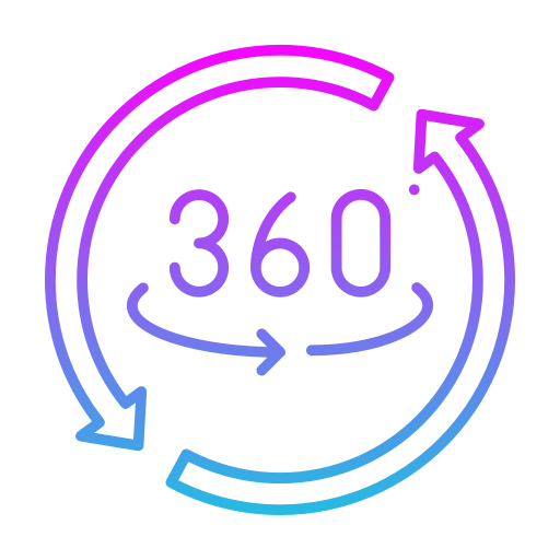 360 grados icono gratis