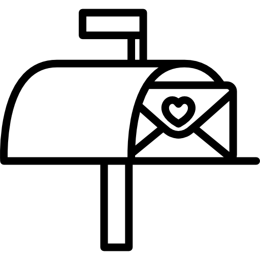 buzón con carta de amor icono gratis