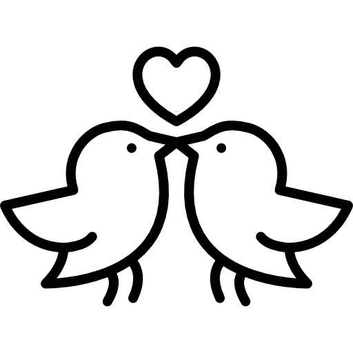 pájaros del amor icono gratis