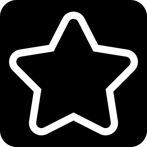 Star in Square Curved Fill icon