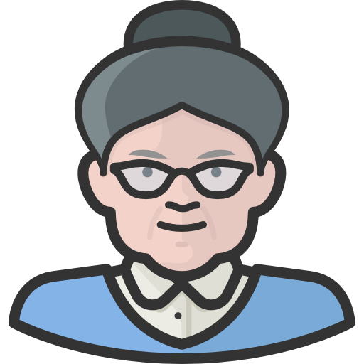 Old woman sketchandbuild Lineal Color icon