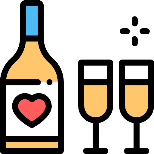 Wine Detailed Rounded Lineal color icon