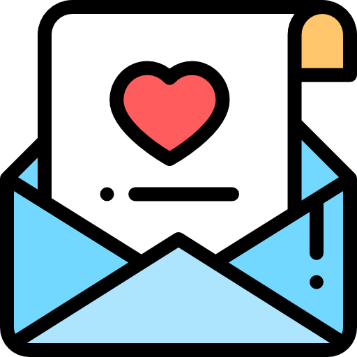 Love letter Detailed Rounded Lineal color icon