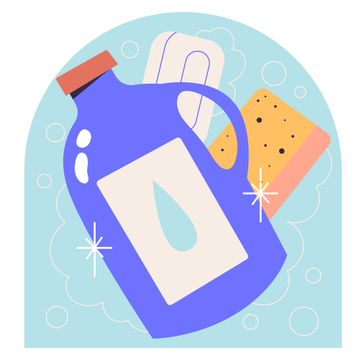 Detergent free sticker