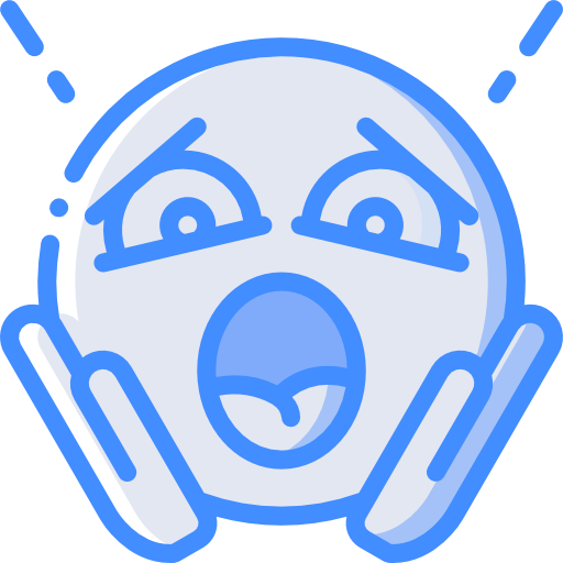 Shocked Basic Miscellany Blue icon