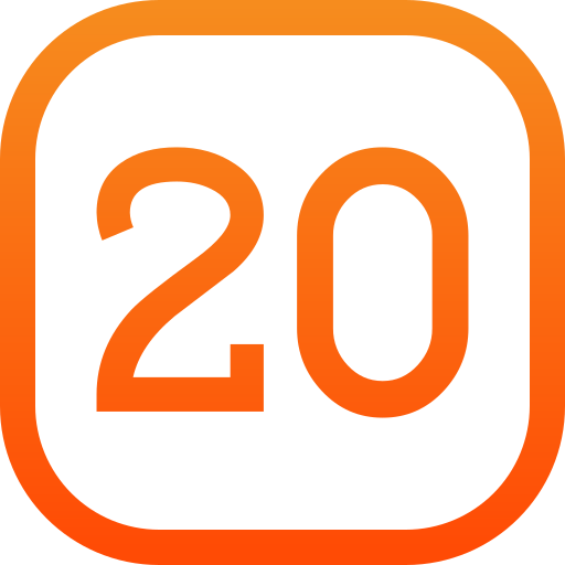 numéro 20 Icône gratuit numéro 20 Icône gratuit