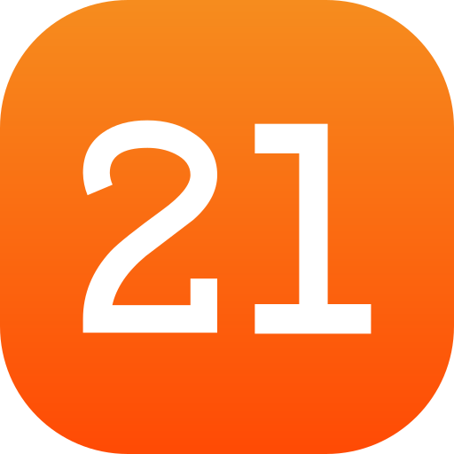 número 21 icono gratis