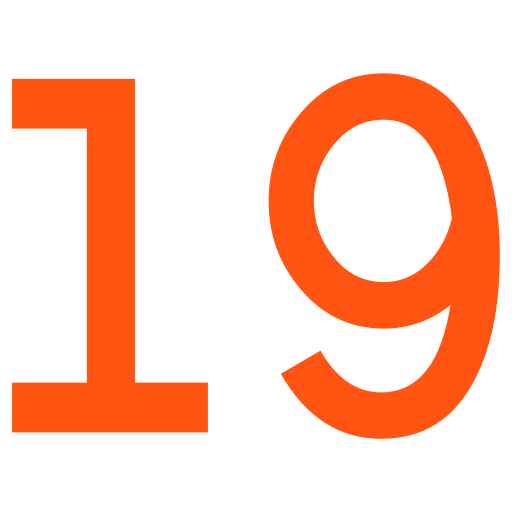 numéro 19 Icône gratuit