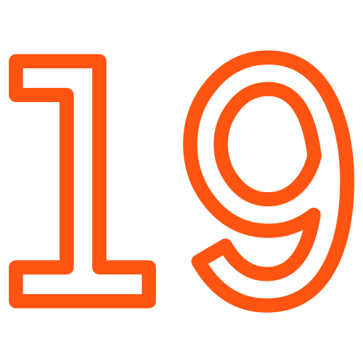 numéro 19 Icône gratuit numéro 19 Icône gratuit
