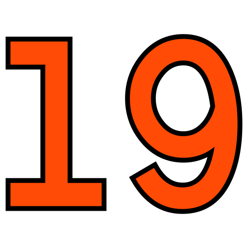 numéro 19 Icône gratuit numéro 19 Icône gratuit