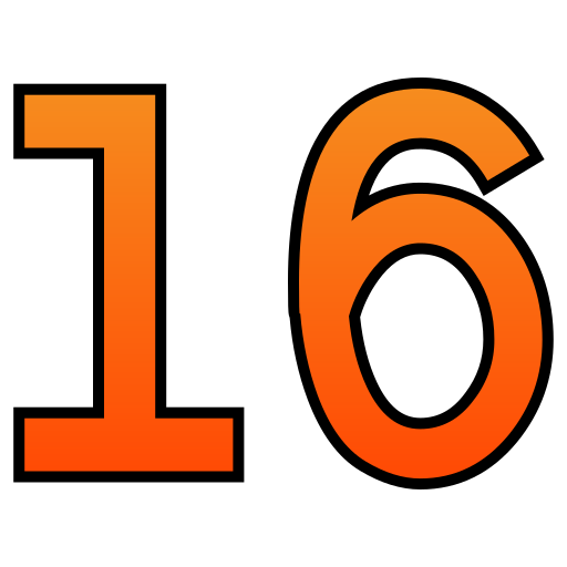 numéro 16 Icône gratuit numéro 16 Icône gratuit