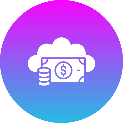 dinero en la nube icono gratis