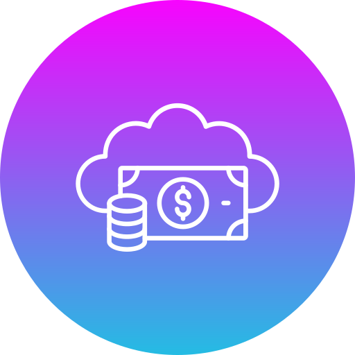 dinero en la nube icono gratis