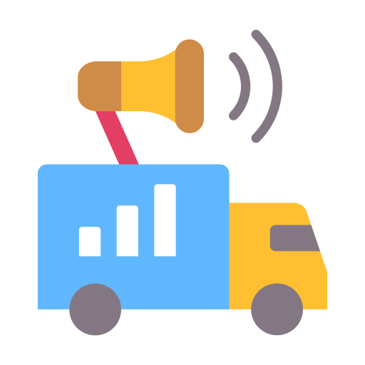 publicidad de vehículos icono gratis