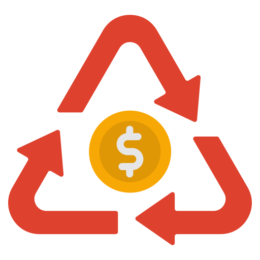 flujo de fondos icono gratis