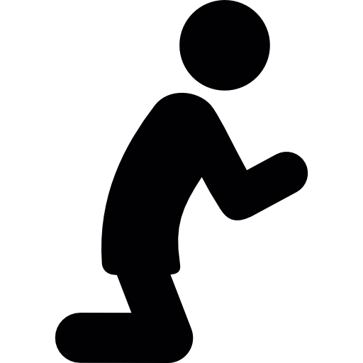 man praying on knees