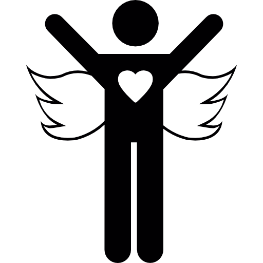 Ángel con los brazos abiertos icono gratis