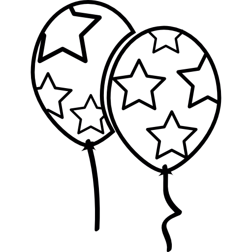 Stars balloons free icon